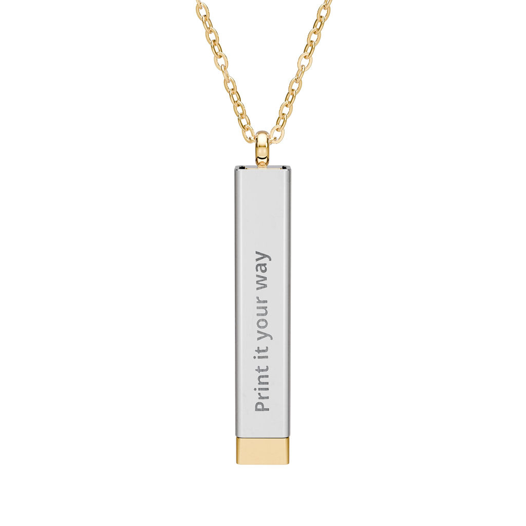 Hidden Message Sliding Blank Bar Necklace (Engraving)