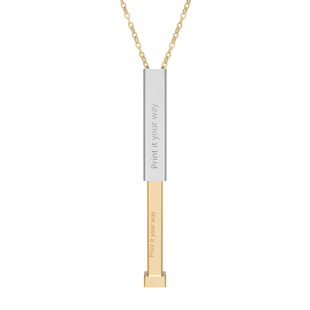 Hidden Message Sliding Blank Bar Necklace (Engraving)