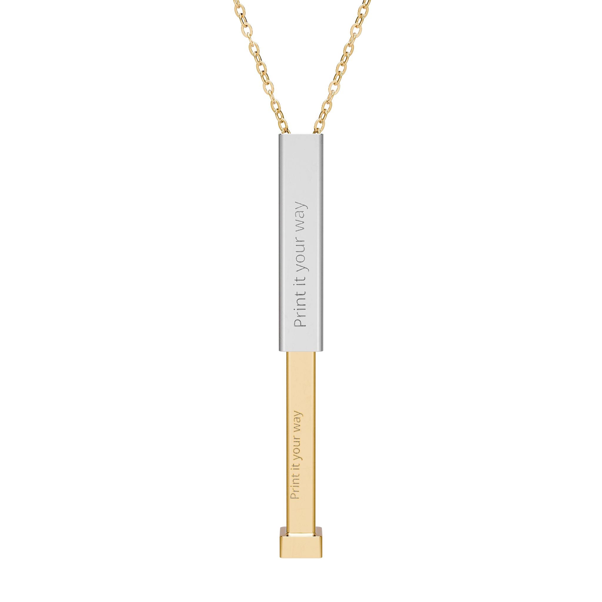 Hidden Message Sliding Blank Bar Necklace (Engraving)
